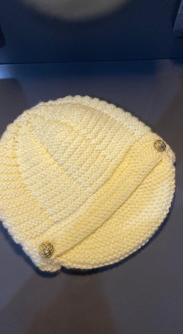 Kürk Detaylı Bej Örgü Yün Bere - Görsel 2