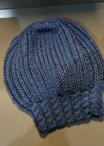 Mavi Örgü Kadın Bere - Görsel 2