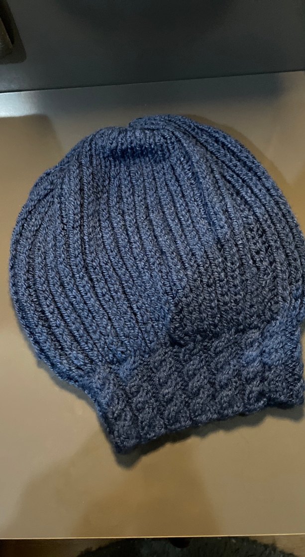 Mavi Örgü Kadın Bere - Görsel 2