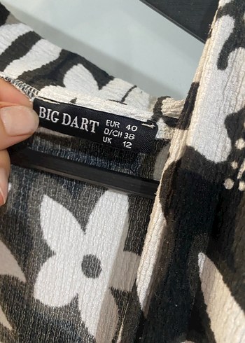 Bohem Siyah-Beyaz Midi Kimono - Görsel 2