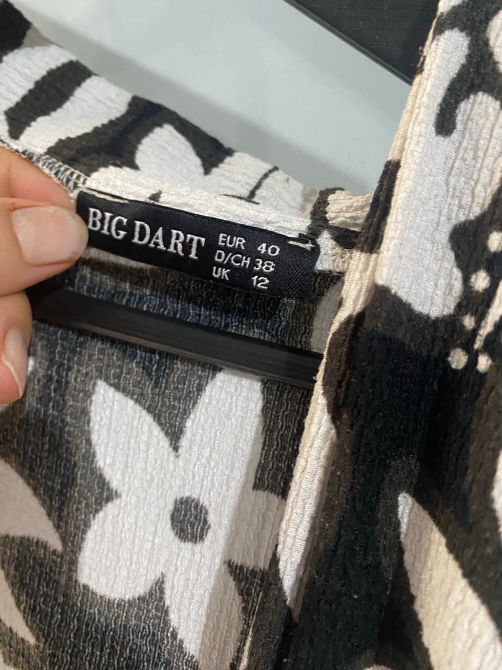 Bohem Siyah-Beyaz Midi Kimono - Görsel 2