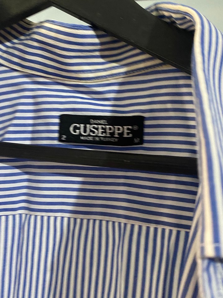 Mavi Çizgili Düğmeli Kadın Gömlek - Görsel 2