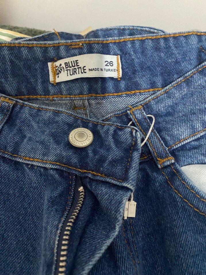 Düğmeli Loose Fit Midi Kadın Kot Pantolon - Görsel 2