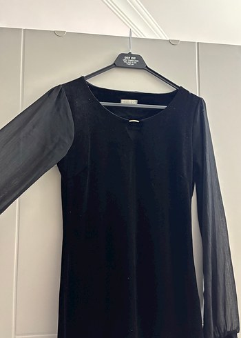 Siyah simli parti elbisesi - Görsel 2