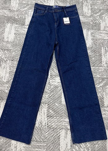 Diğer Koyu Mavi Yuksek Bel Denim Jean
