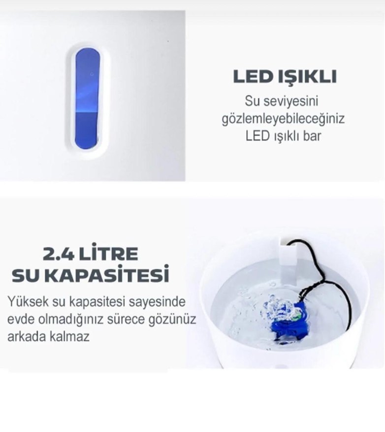 Gri Çiçekli Kedi Su Pınarı - Görsel 3