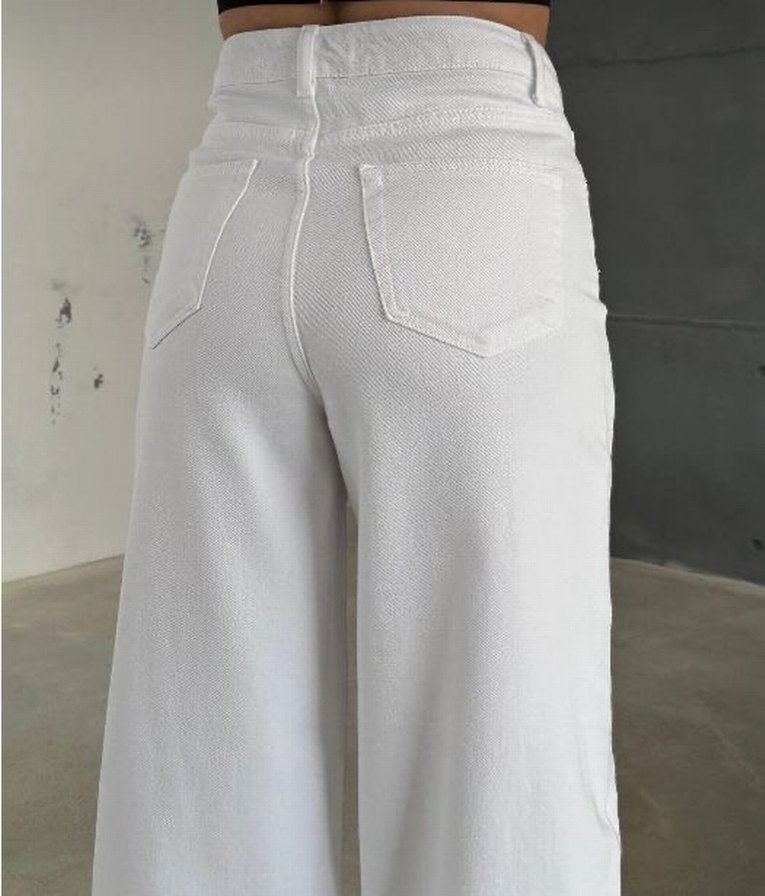 Beyaz Kadın Kot Pantolon - Görsel 2