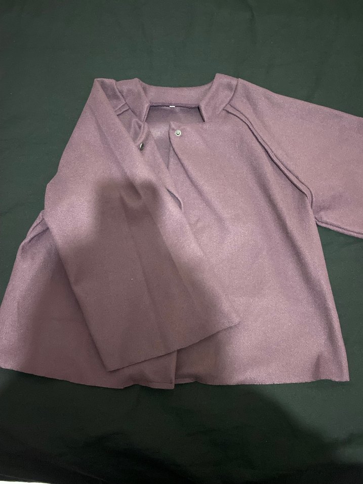 Düğmeli Bej Midi Ceket & Panço - Görsel 2