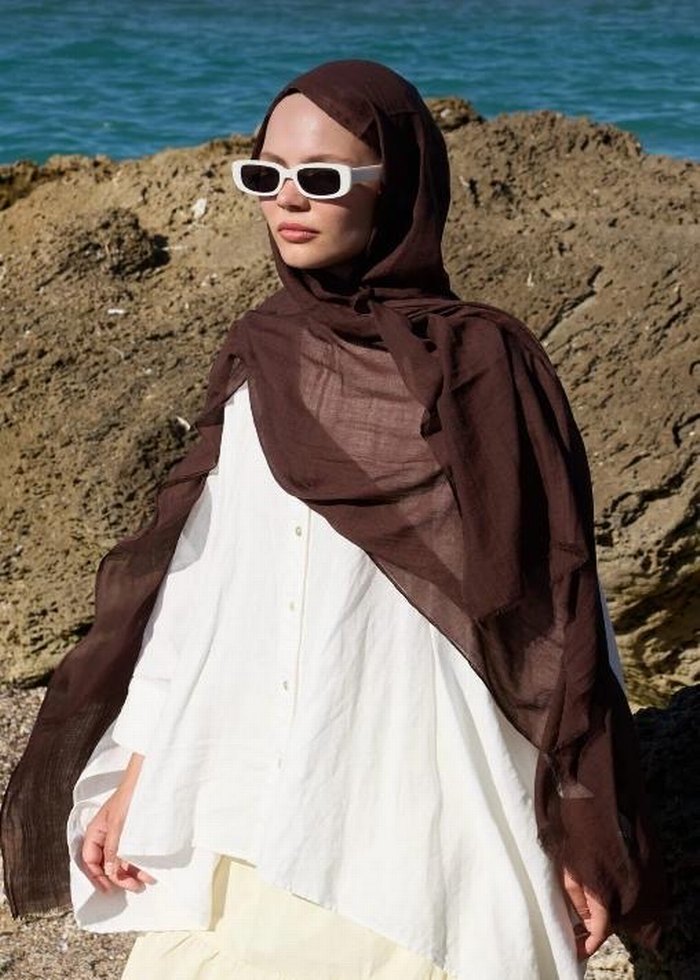 Kakao rengi şal - Görsel 2