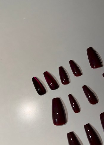 Bordo Renkli Takma Tırnak Seti - Görsel 5