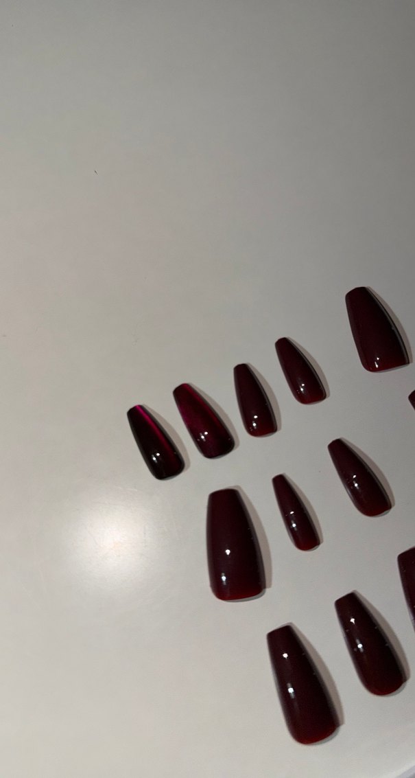 Bordo Renkli Takma Tırnak Seti - Görsel 5