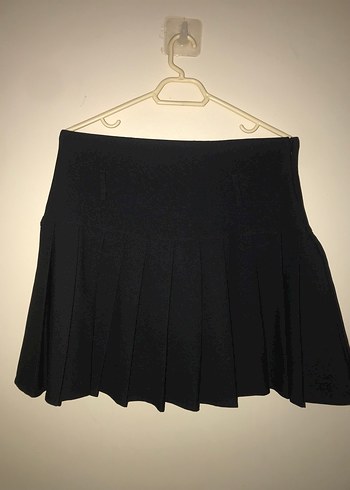 Kadın Siyah Pilili Midi Etek - Görsel 2