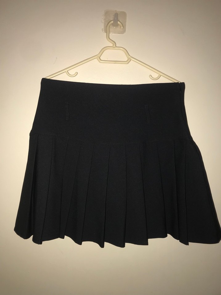 Kadın Siyah Pilili Midi Etek - Görsel 2