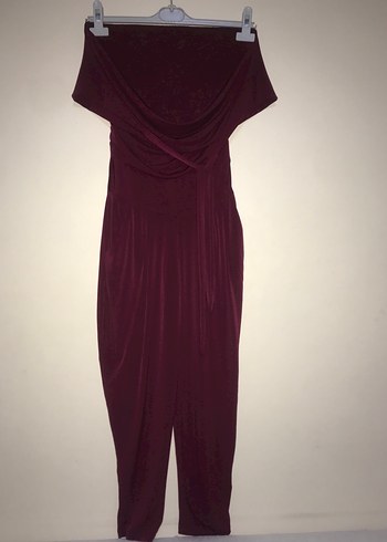 Bordo Drapeli Uzun Abiye Elbise - Görsel 3