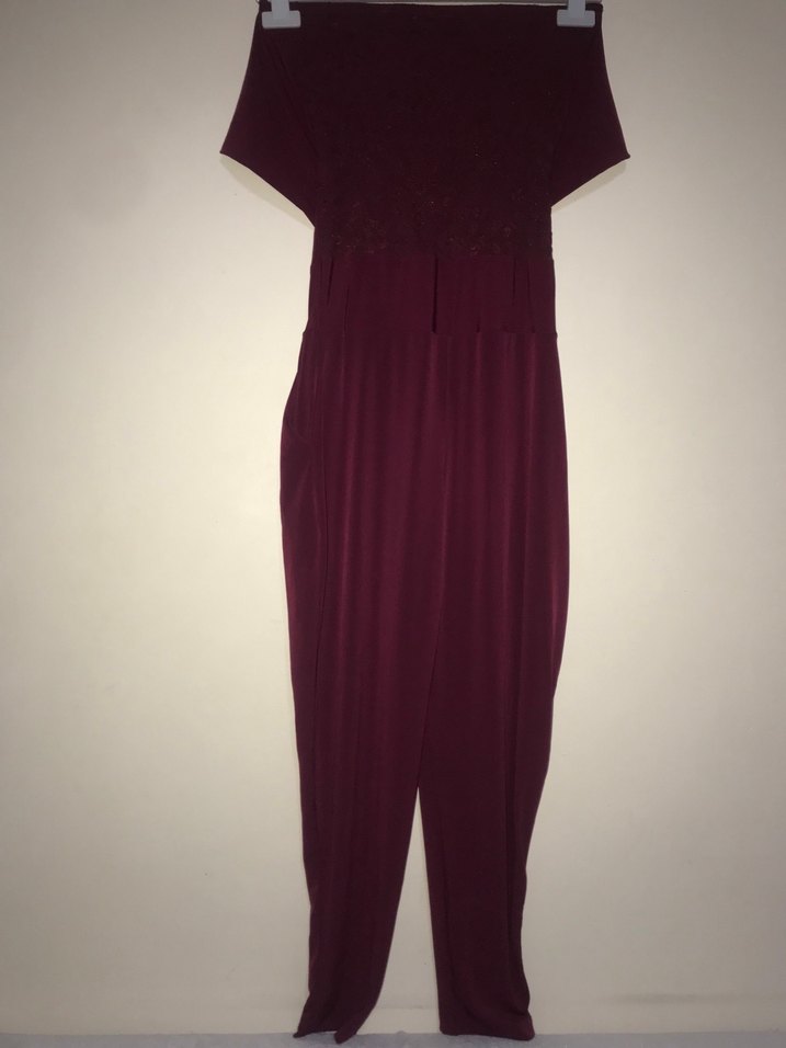 Bordo Drapeli Uzun Abiye Elbise - Görsel 2