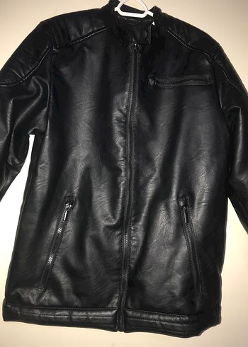 Siyah Kadın Deri Biker Ceket - Görsel 4