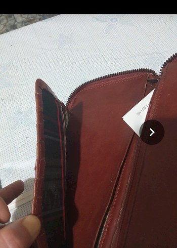 Kahverengi Deri Fermuarlı kartvizit çok amaçlı Cüzdan - Görsel 3