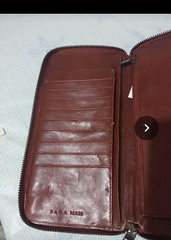 Kahverengi Deri Fermuarlı kartvizit çok amaçlı Cüzdan - Görsel 4