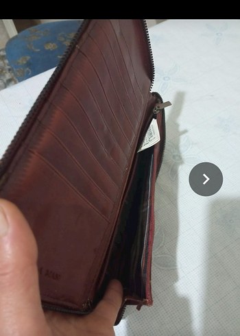 Kahverengi Deri Fermuarlı kartvizit çok amaçlı Cüzdan - Görsel 2