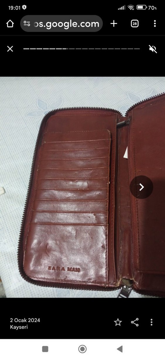 Kahverengi Deri Fermuarlı kartvizit çok amaçlı Cüzdan - Görsel 4