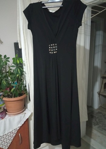 Siyah Midi Hamile Etek Yırtmaçlı - Görsel 8