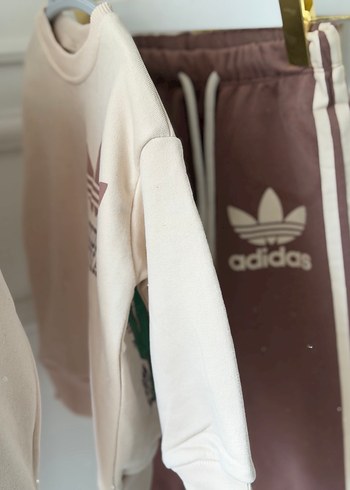 Kahve Krem Adidas Eşofman Takım | Unisex - Görsel 2