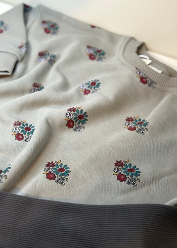 Gri Baskılı Örme Kız Çocuk Takım - Görsel 9