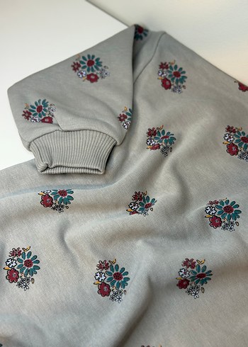 Gri Baskılı Örme Kız Çocuk Takım - Görsel 8