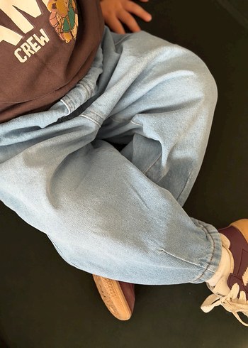 Balon  Kesim Açık Mavi Kot Pantolon - Görsel 4