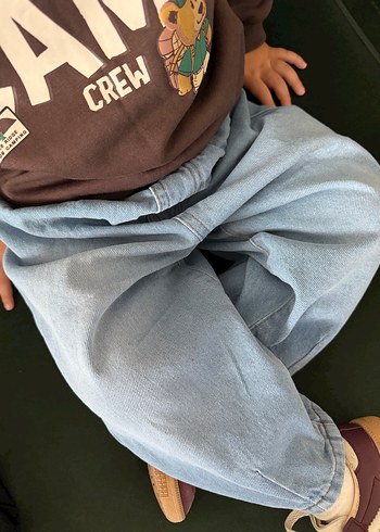 Balon  Kesim Açık Mavi Kot Pantolon - Görsel 5