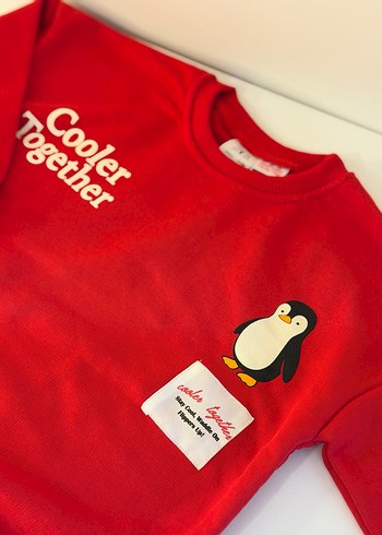 Erkek Çocuk Kırmızı Sweatshirt ve Siyah Eşofman - Görsel 3