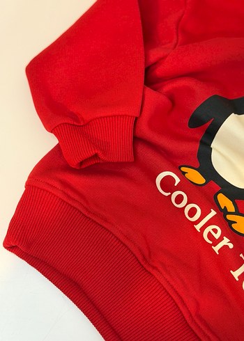 Erkek Çocuk Kırmızı Sweatshirt ve Siyah Eşofman - Görsel 2