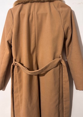 Kürk Yakalı Uzun Camel Kaban - Görsel 3
