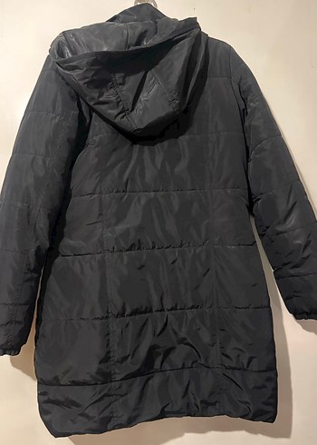 Siyah Fermuarlı Midi Sokak Stili Kadın Mont - Görsel 3