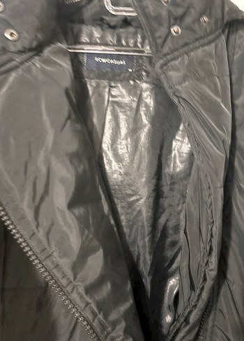 Siyah Fermuarlı Midi Sokak Stili Kadın Mont - Görsel 2