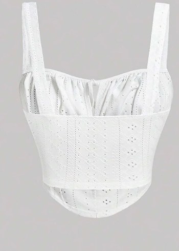 Dantel Detaylı Beyaz Straplez Bustiyer - Görsel 2