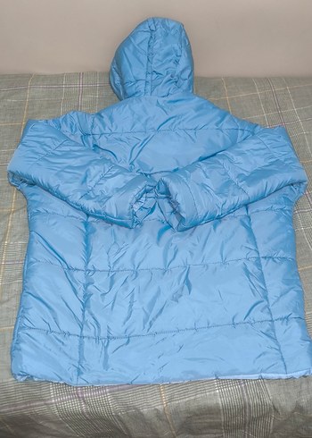 Mavi Kapüşonlu unisex mont - Görsel 4