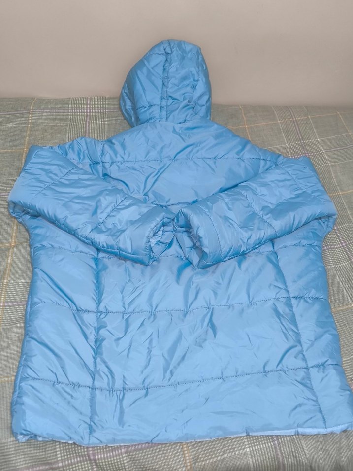 Mavi Kapüşonlu unisex mont - Görsel 3