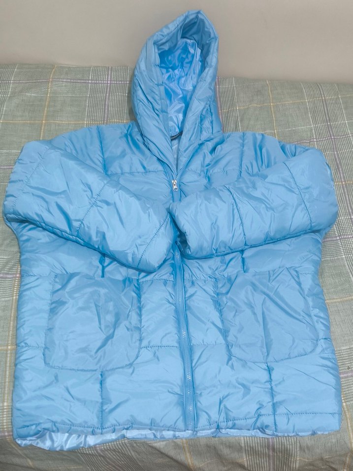 Mavi Kapüşonlu unisex mont - Görsel 2