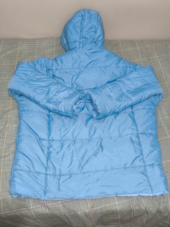 Mavi Kapüşonlu unisex mont - Görsel 4