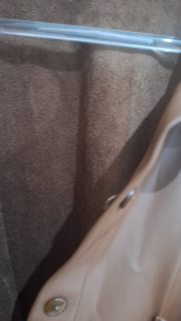 Düğmeli Kadın Uzun Kahverengi Deri Ceket - Görsel 3