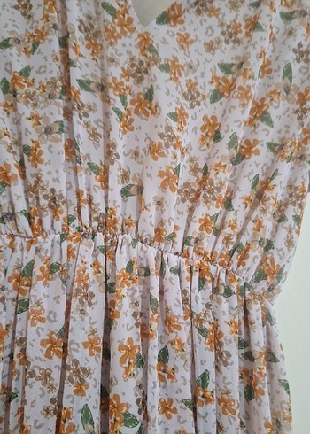 Bej Renkli Bohem Uzun Elbise - Görsel 2