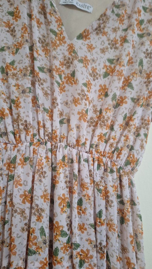 Bej Renkli Bohem Uzun Elbise - Görsel 2