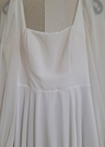 Beyaz Uzun Abiye Elbise - Görsel 2