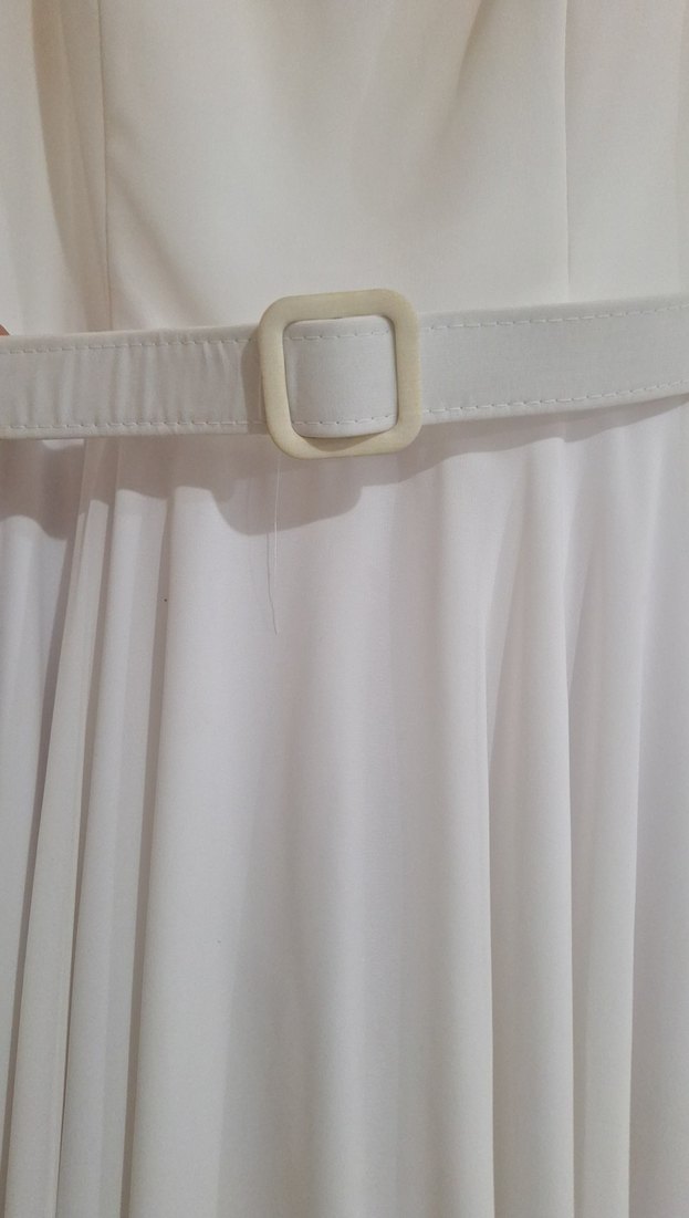 Beyaz Uzun Abiye Elbise - Görsel 5