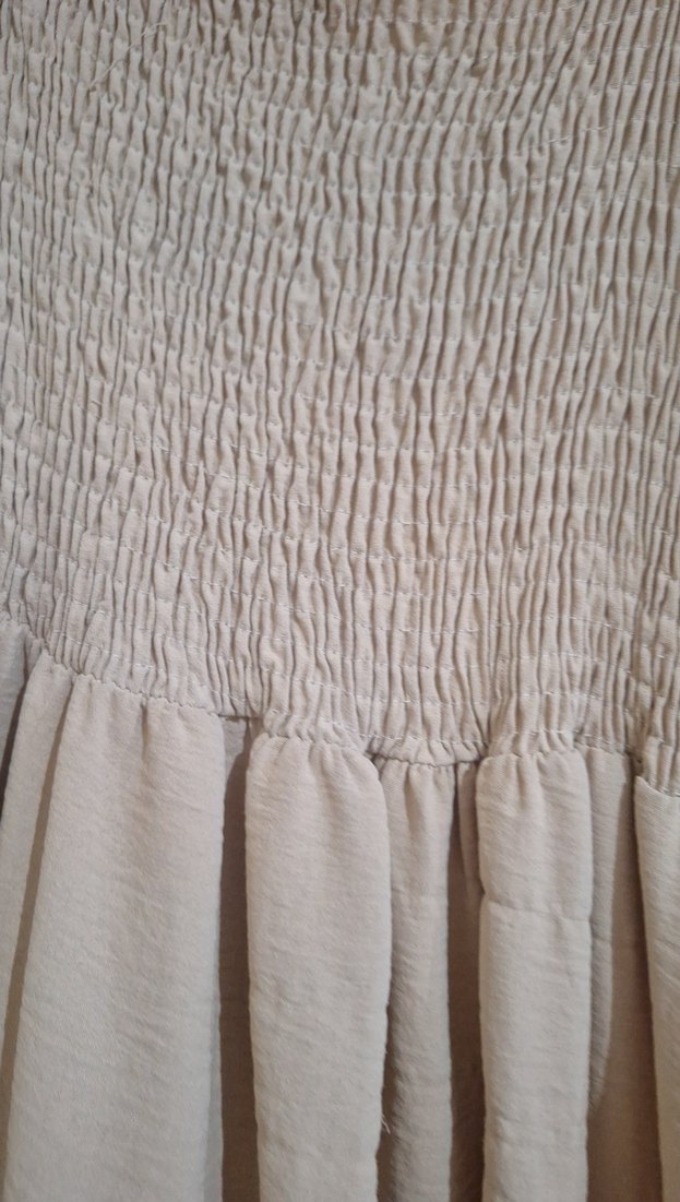 Bej Uzun Keten Bohem Elbise - Görsel 3