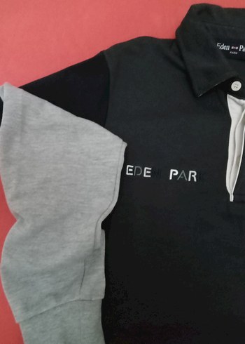 Eden Park Gri Uzun Kollu Polo Tişört - Görsel 4