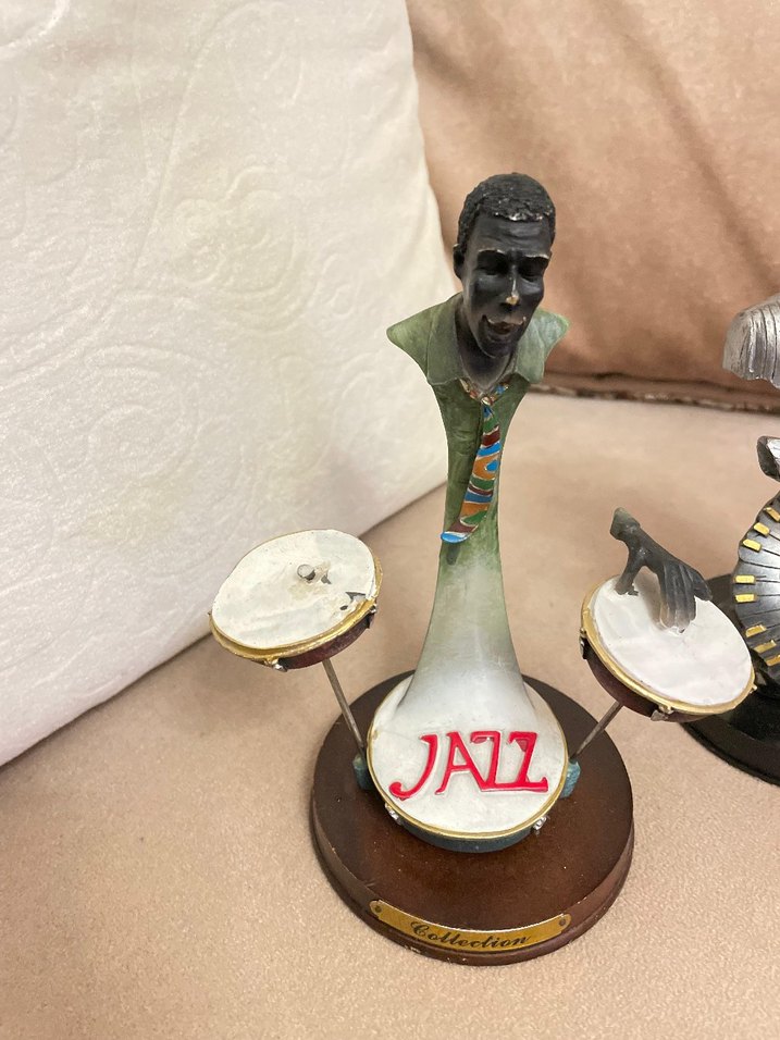 Retro Altın Renkli Caz Temalı Figürin Seti - Görsel 2