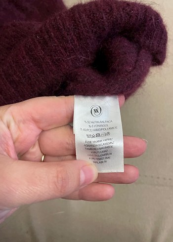 Vakko Bordo Kadın Yün Örgü Kazak - Görsel 5