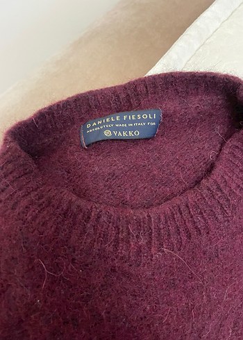 Vakko Bordo Kadın Yün Örgü Kazak - Görsel 2